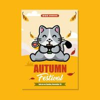 autunno Festival celebrazione verticale invito modello vettore