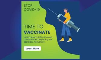 covid 19 corona virus, social media del vaccino contro il virus corona vettore