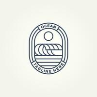 oceano mare onda minimalista distintivo linea arte logo modello vettore illustrazione design. semplice moderno surfista, ricorrere alberghi, vacanza emblema logo concetto