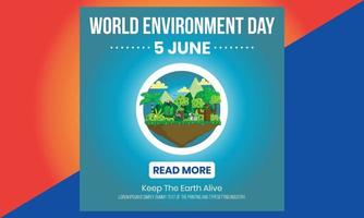 Giornata Mondiale per l'Ambiente. terra ecologica verde. Giornata Mondiale per l'Ambiente. vettore