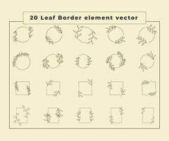 collezione confine le foglie decorazione vettore