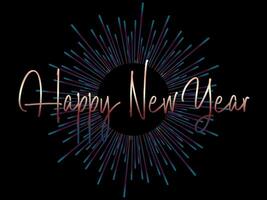 nuovo anno fuochi d'artificio concetto e contento nuovo anno 2024 con fuochi d'artificio su buio astratto sfondo, per calendario, manifesto design vettore