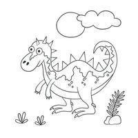 simpatico dinosauro. dino. illustrazione vettoriale in stile scarabocchio e cartone animato