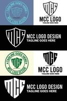 minimalista, alfabeto, monogramma, e lettera marchio logo design fascio vettore