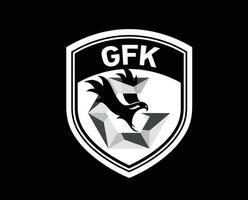 gaziantep fk club logo simbolo bianca tacchino lega calcio astratto design vettore illustrazione con nero sfondo