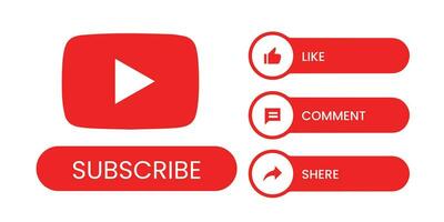 icona impostato per canale e sociale media. piace, commento, Condividere e sottoscrivi pulsante vettore