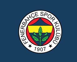 fenerbahce club logo simbolo tacchino lega calcio astratto design vettore illustrazione con blu sfondo