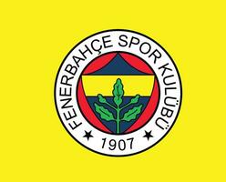 fenerbahce club logo simbolo tacchino lega calcio astratto design vettore illustrazione con giallo sfondo