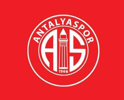 antalyaspor club simbolo logo bianca tacchino lega calcio astratto design vettore illustrazione con rosso sfondo