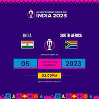 icc Uomini cricket mondo tazza 2023 programma India vs Sud Africa vettore