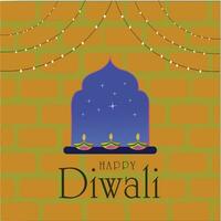 contento Diwali Festival di India saluti vettore