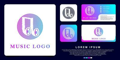 musica logo, giocare musica logo colorato, design vettore illustrazione