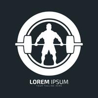 Palestra logo forte uomo icona fitness silhouette vettore isolato design Doppio cerchio