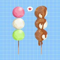 dango giapponese cibo vettore illustrazione