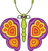 farfalla luminosa colorato infantile cartone animato stile illustrazione vettore