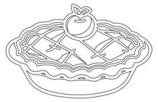 Mela torta schema icona, mano disegnato vettore schema di Mela torta.
