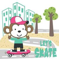 carino cartone animato personaggio orso pattinatore. vettore Stampa con carino Leone su un' skateboard. può essere Usato per maglietta Stampa, bambini indossare moda disegno, tessuto tessile, asilo sfondo e altro decorazione.