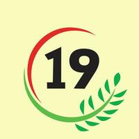 cerchio foglia numero logo vettore