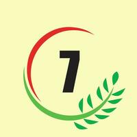 cerchio foglia numero logo vettore