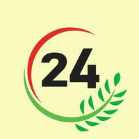 cerchio foglia numero logo vettore