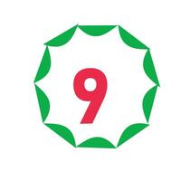 foglia 6 numero logo vettore