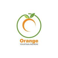 arancia frutta icona vettore logo illustrazione