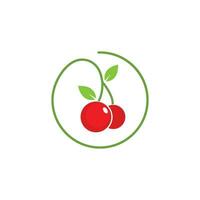 ciliegia frutta icona vettore illustrazione