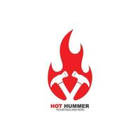 fuoco hummer icona logo vettore illustrazione design