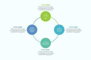 presentazione attività commerciale cerchio Infografica modello con 4 passo elementi vettore illustrazione