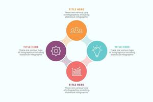 presentazione attività commerciale cerchio Infografica modello con 4 passo elementi vettore illustrazione