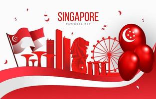celebrare la festa nazionale di Singapore vettore