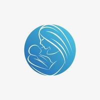 mamma e bambino logo design vettore per maternità clinica con creativo elemento concetto
