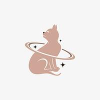 gatto logo design vettore illustrazione con creativo elemento concetto