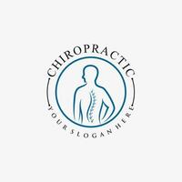 chiropratica logo design vettore spinale spina dorsale icona logo con creativo elemento concetto