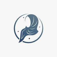 hijab logo design modello per musulmano donna moda con creativo elemento concetto vettore