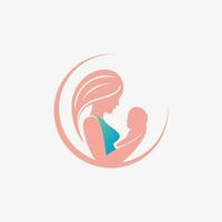 mamma e bambino logo design vettore per maternità clinica con creativo elemento concetto