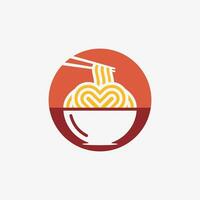 tagliatelle logo design modello per ramen ristorante con creativo elemento concetto vettore