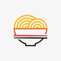 tagliatelle logo design modello per ramen ristorante con creativo elemento concetto vettore