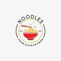 tagliatelle logo design modello per ramen ristorante con creativo elemento concetto vettore