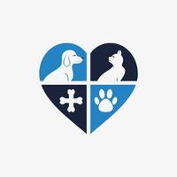 animale domestico negozio logo design con cane gatto icona logo e creativo elemento concetto vettore