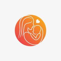 mamma e bambino logo design vettore per maternità clinica con creativo elemento concetto