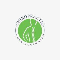 chiropratica logo design vettore spinale spina dorsale icona logo con creativo elemento concetto