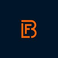 iniziale fb logo design con arancia colore vettore