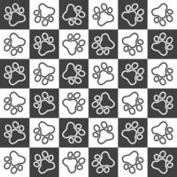 vettore senza soluzione di continuità zampa impronte su un' scacchi sfondo grigio e bianca semplice design