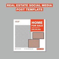 progettazione del modello di post sui social media dell'agenzia di affari immobiliari vettore