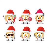 Santa Claus emoticon con tagliatelle cartone animato personaggio vettore