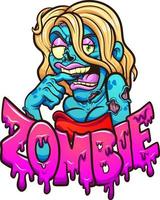 zombie cartone animato femminile vettore