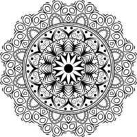 mandala nero per il design, disegno del modello circolare mandala vettore