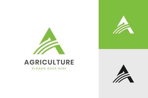 lettera un' per agricoltura logo icona design linea stile per azienda agricola, forno, identità simbolo vettore