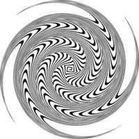 sfondo ipnotico in bianco e nero. illustrazione vettoriale. vettore